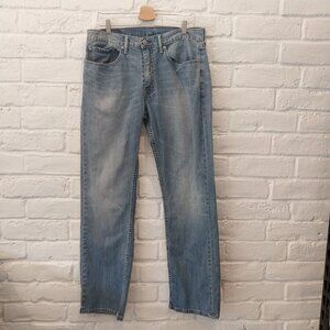 Levis Jeans 559 Mens 34x34 Blue Straight Leg Faded Whiskers 100% Cotton